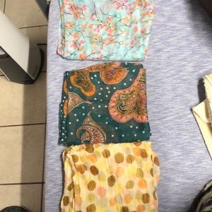 1 infinity scarf and 2 large scarves